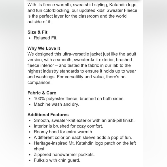 Kids LL Bean Sweater Fleece Jacket - Picture 10 of 11